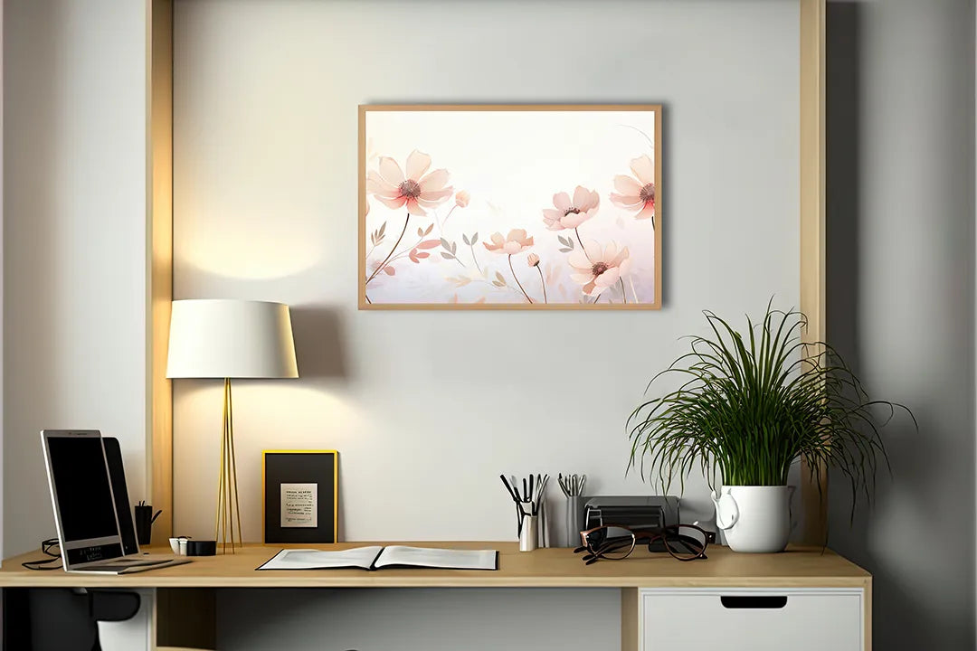 Metall Magnetboard mit hochwertigem Weiche rosa Blumen Aquarell Design