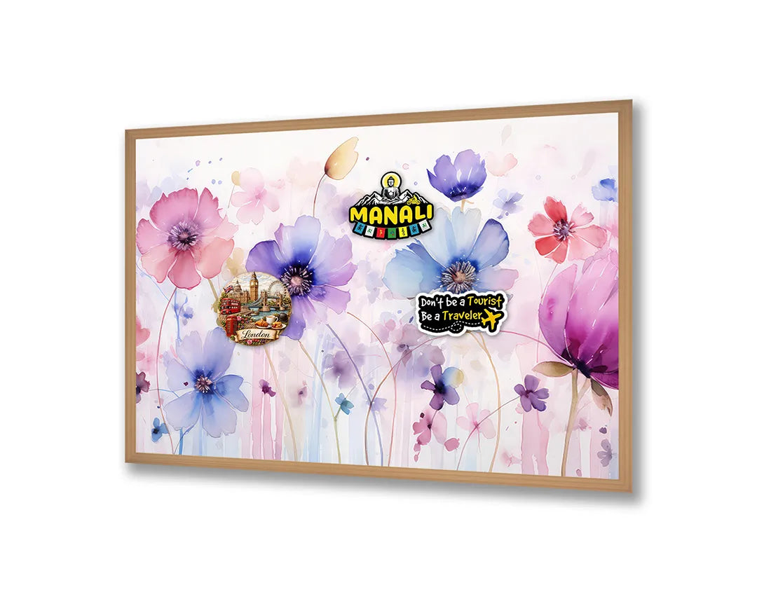 Metall Magnetboard mit hochwertigem Paarse Blumen veld Design