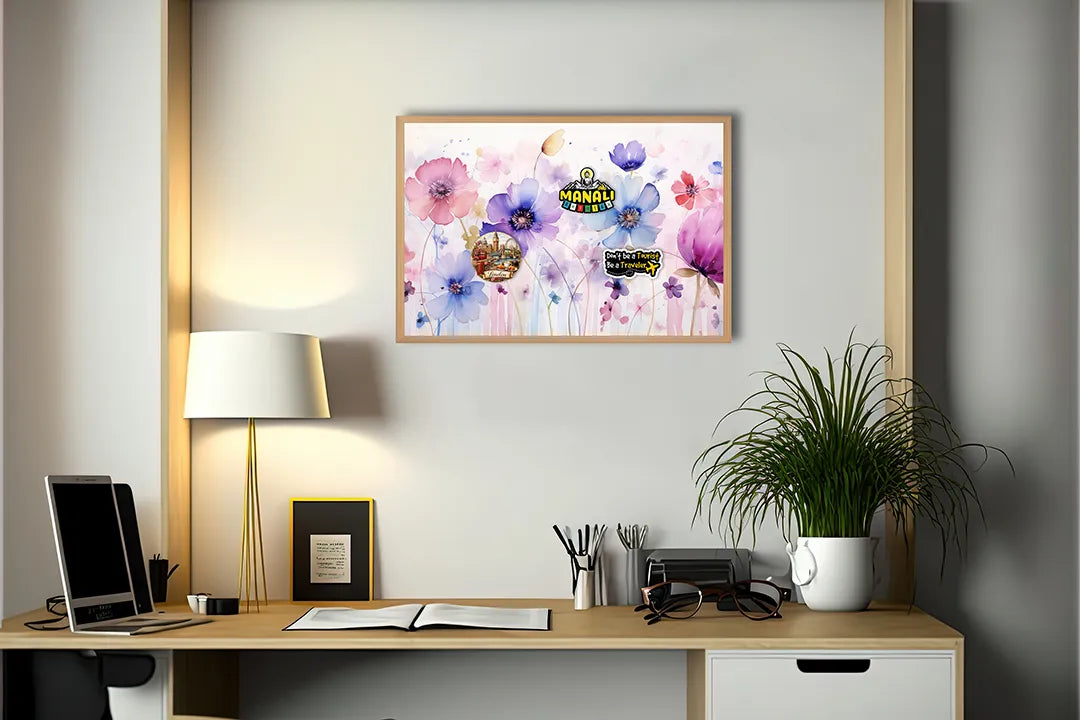 Metall Magnetboard mit hochwertigem Paarse Blumen veld Design