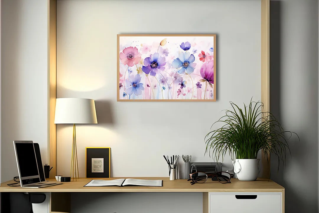 Metall Magnetboard mit hochwertigem Paarse Blumen veld Design