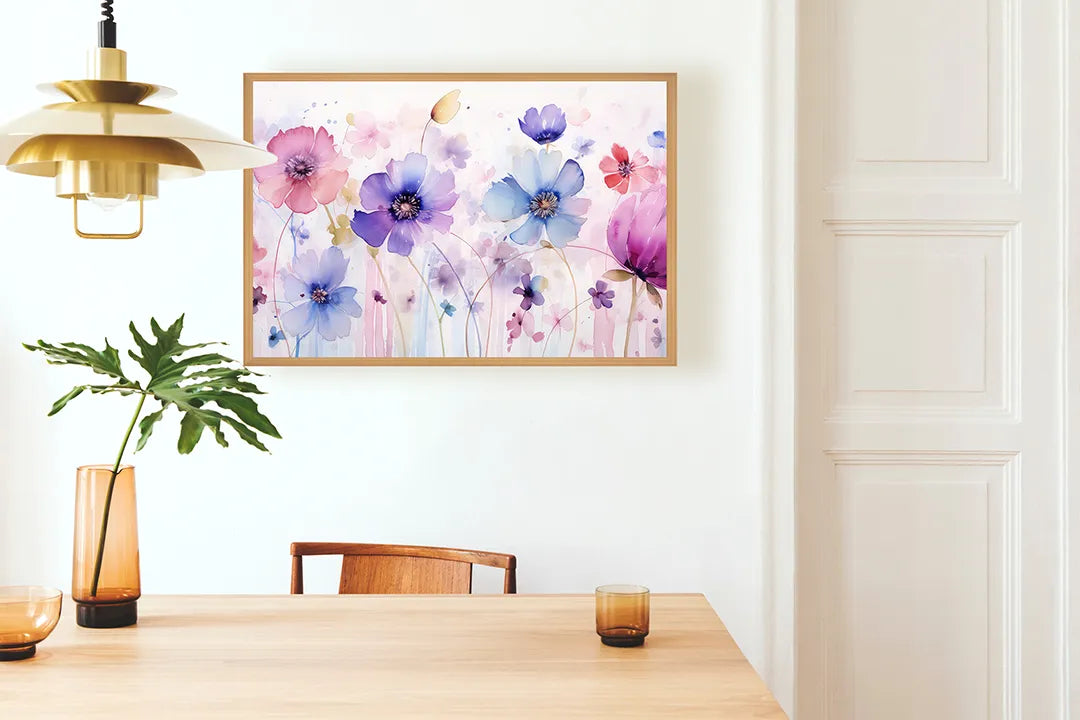 Metall Magnetboard mit hochwertigem Paarse Blumen veld Design