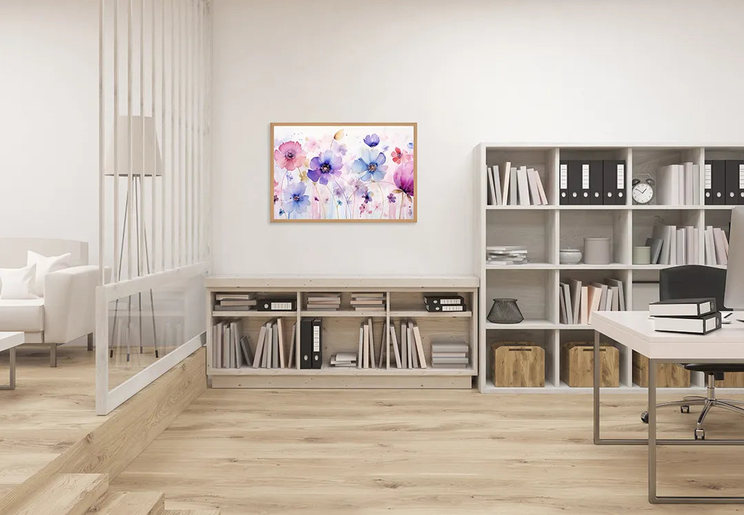Metall Magnetboard mit hochwertigem Paarse Blumen veld Design