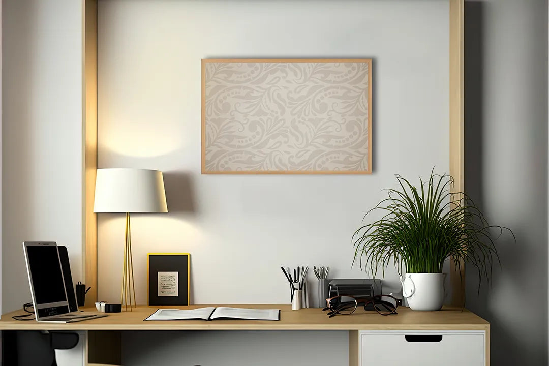 Metall Magnetboard mit hochwertigem Licht damast Muster Design