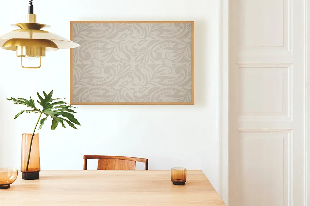 Metall Magnetboard mit hochwertigem Licht damast Muster Design