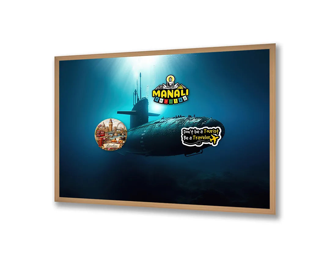 Metall Magnetboard mit hochwertigem Duikboot Unterwasser blau Design