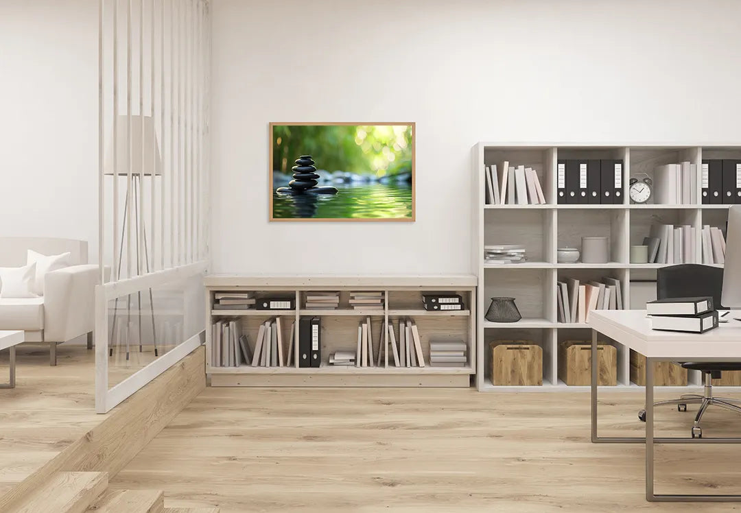 Metall Magnetboard mit hochwertigem Zen Steine balans Wasser Design