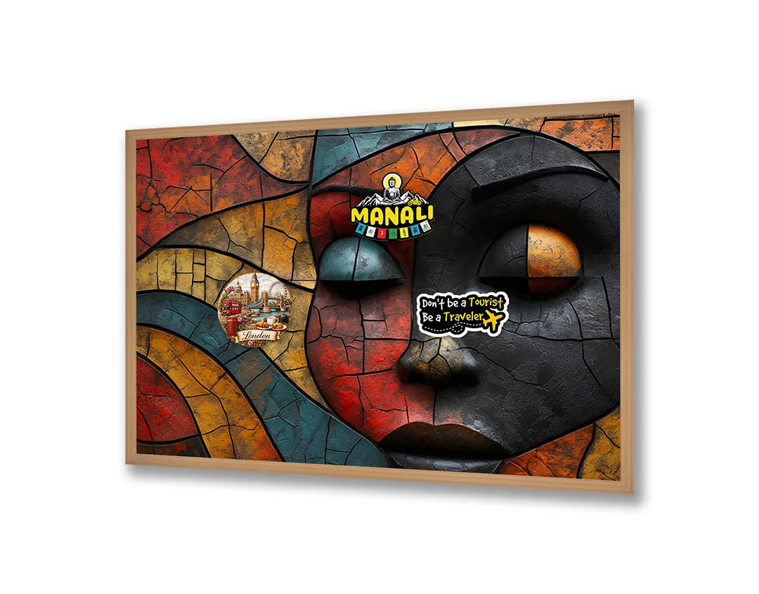 Metall Magnetboard mit hochwertigem Gesicht bunt houtsnijwerk Design