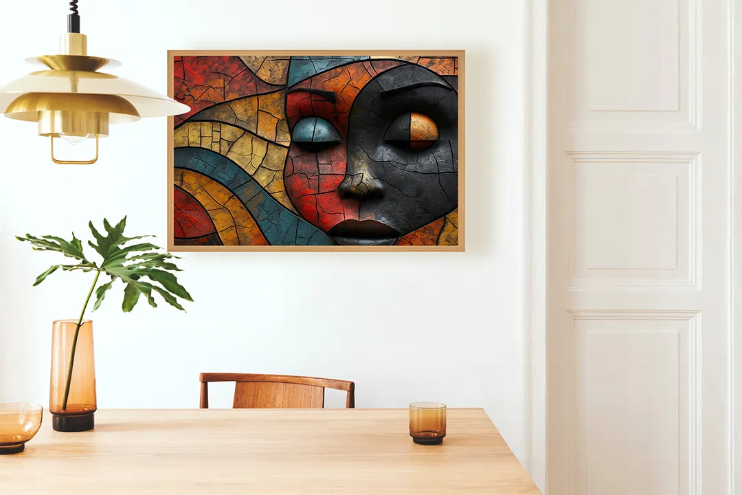 Metall Magnetboard mit hochwertigem Gesicht bunt houtsnijwerk Design