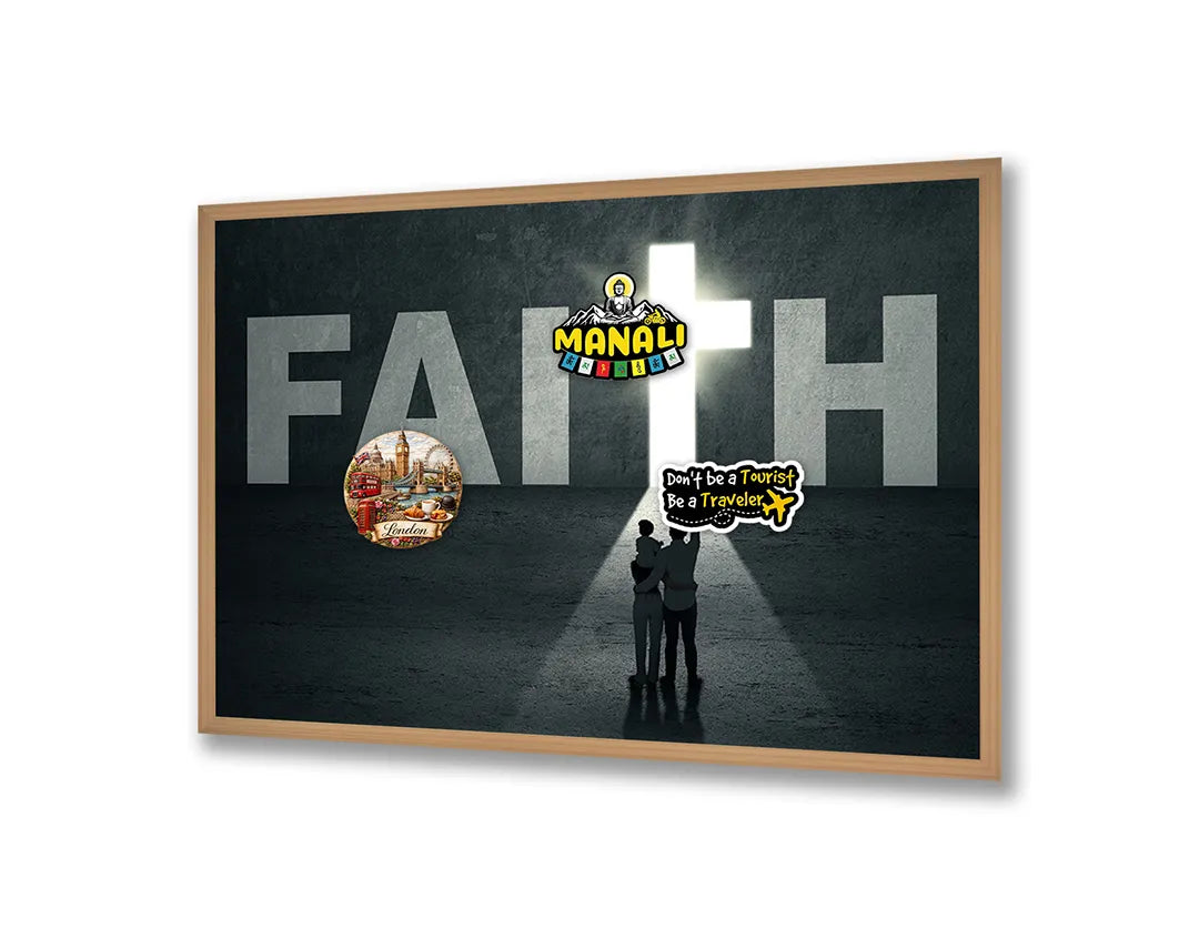 Metall Magnetboard mit hochwertigem Kruis Mit Glaube Und Silhouette Design