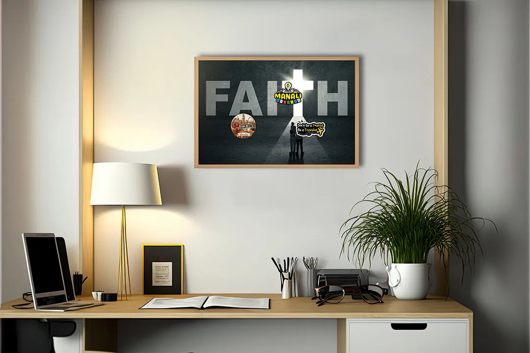 Metall Magnetboard mit hochwertigem Kruis Mit Glaube Und Silhouette Design