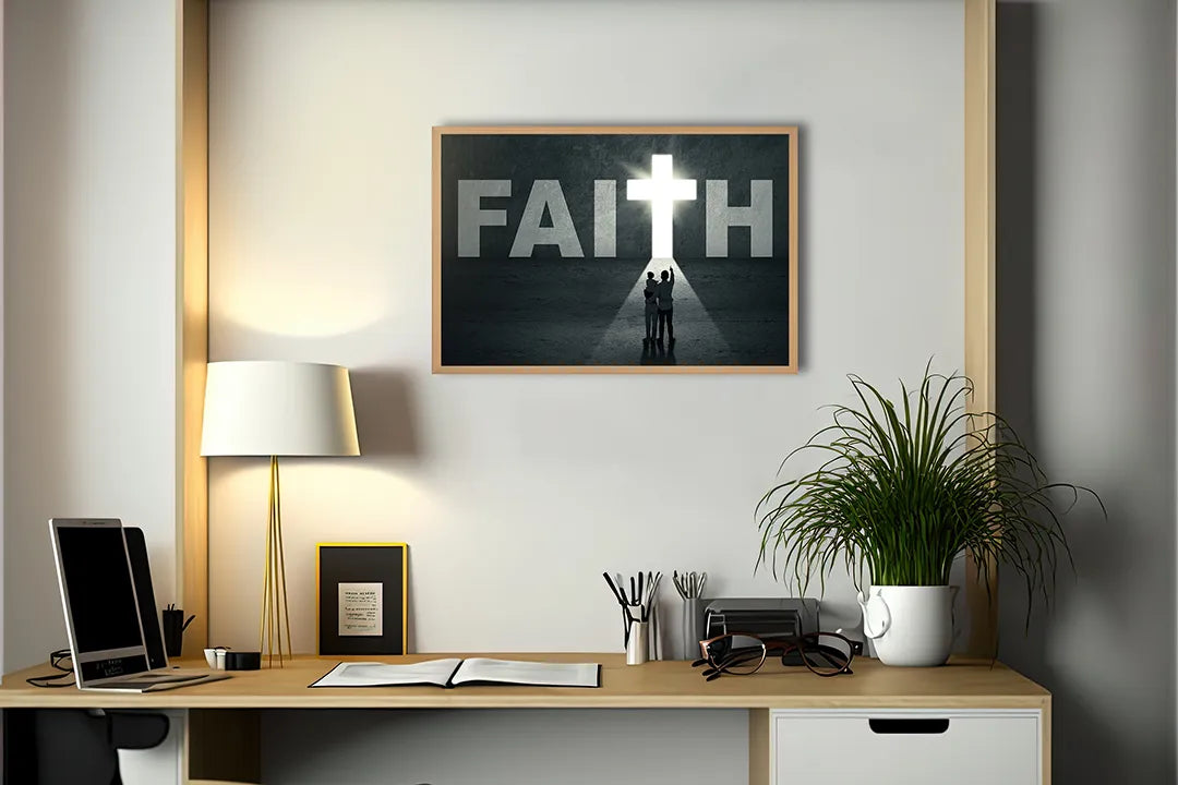 Metall Magnetboard mit hochwertigem Kruis Mit Glaube Und Silhouette Design