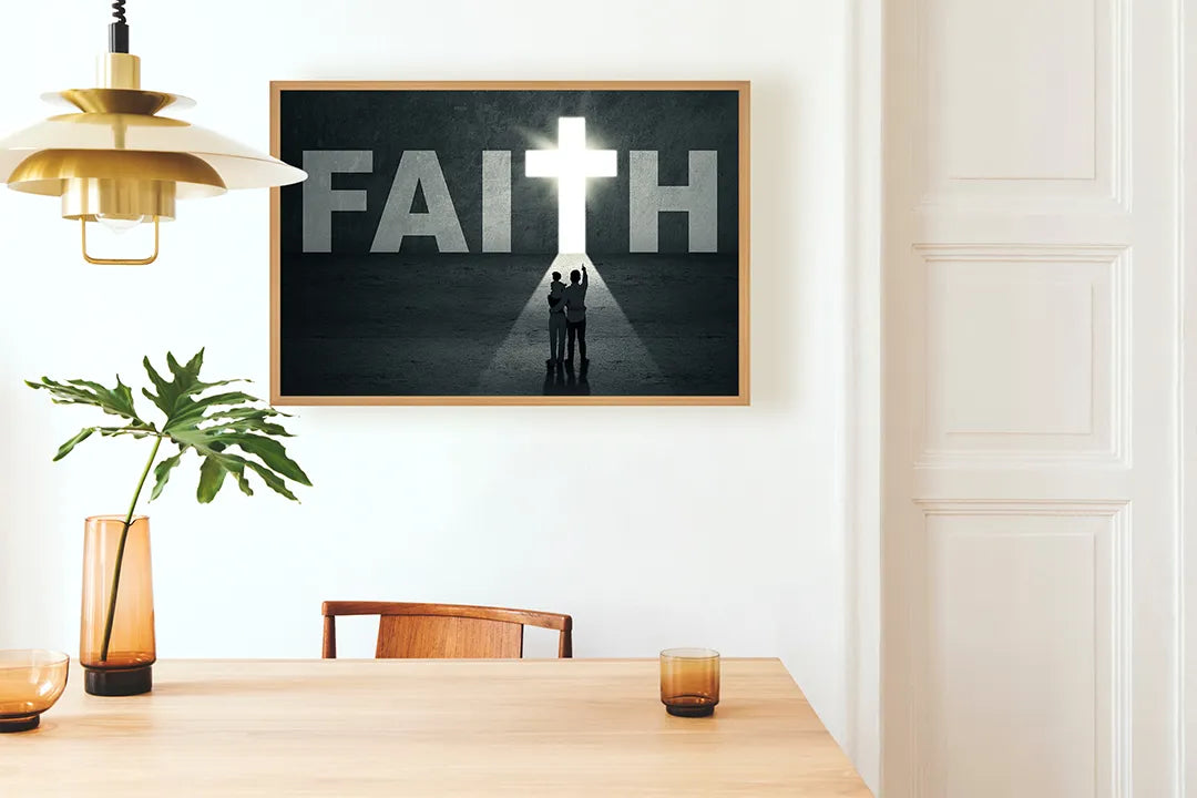 Metall Magnetboard mit hochwertigem Kruis Mit Glaube Und Silhouette Design