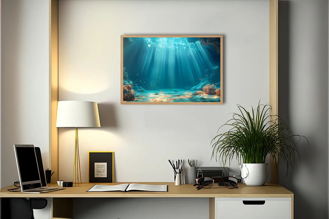 Metall Magnetboard mit hochwertigem Unterwasser Sonnenstrahlen bodem Design