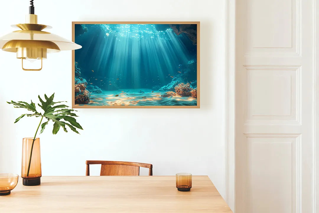 Metall Magnetboard mit hochwertigem Unterwasser Sonnenstrahlen bodem Design