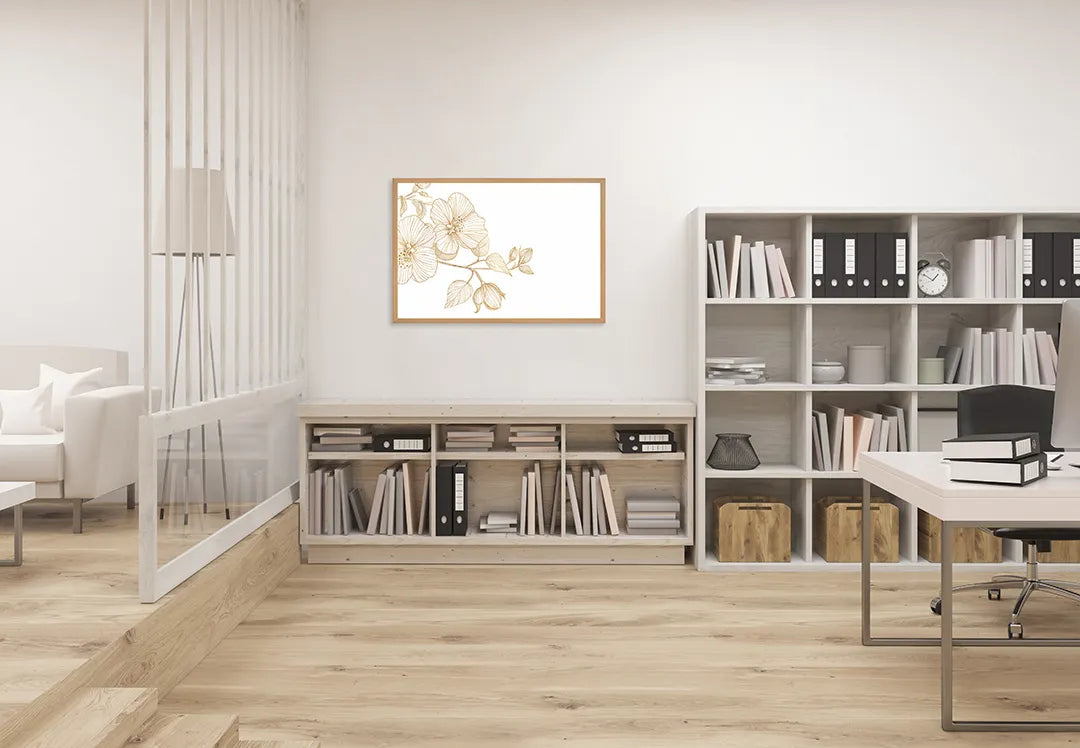 Metall Magnetboard mit hochwertigem Goldene Blumen Ast Design