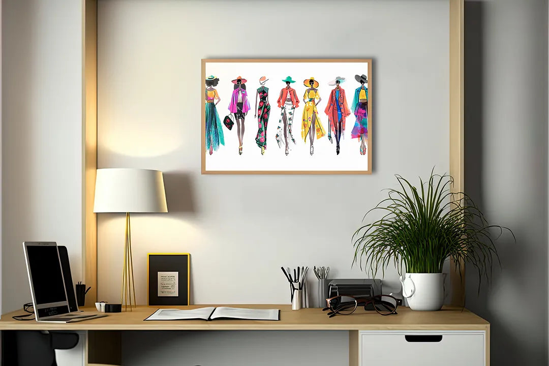 Metall Magnetboard mit hochwertigem Mode Illustration vrouwen Design