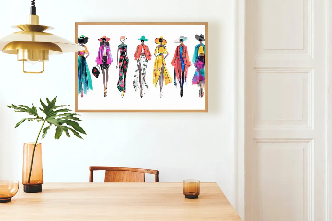Metall Magnetboard mit hochwertigem Mode Illustration vrouwen Design