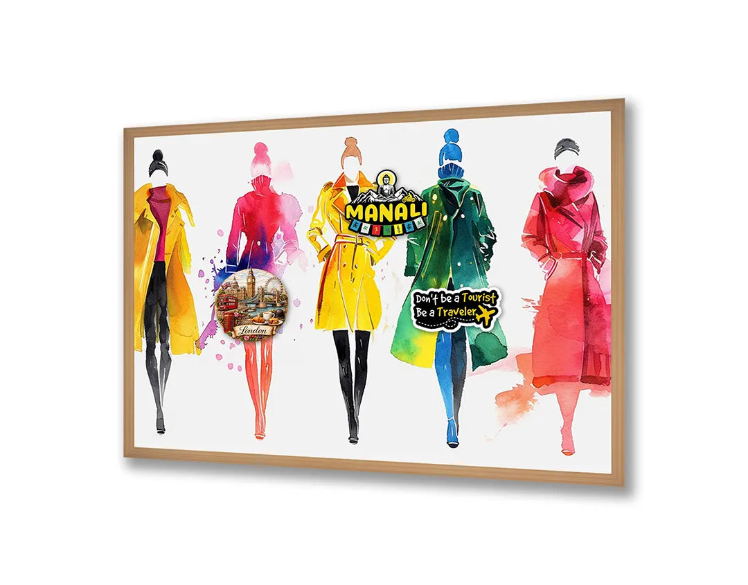 Metall Magnetboard mit hochwertigem Mode Illustration bunt Design