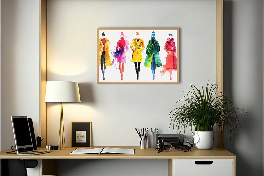 Metall Magnetboard mit hochwertigem Mode Illustration bunt Design