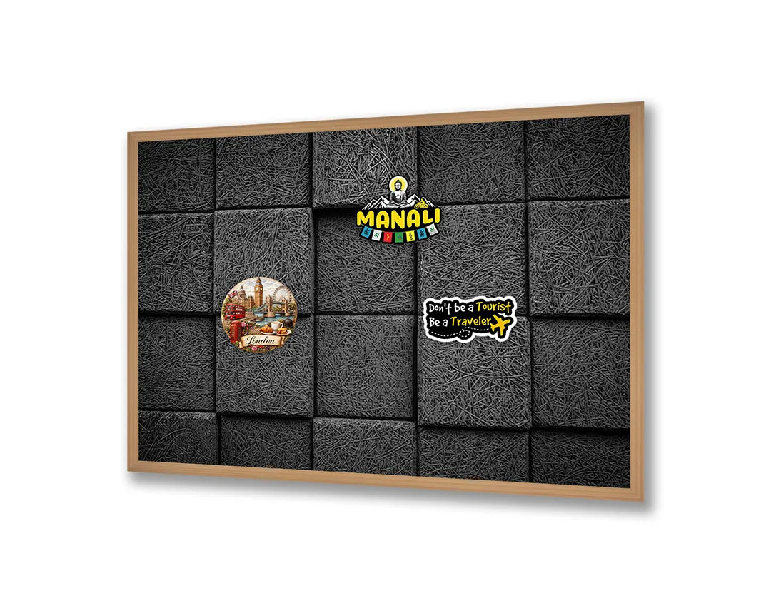 Metall Magnetboard mit hochwertigem Schwarze 3d Blöcke vierkant Design