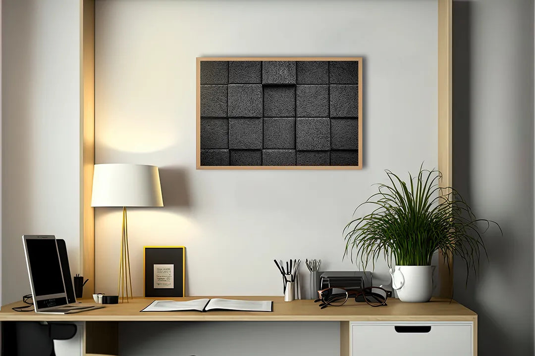 Metall Magnetboard mit hochwertigem Schwarze 3d Blöcke vierkant Design
