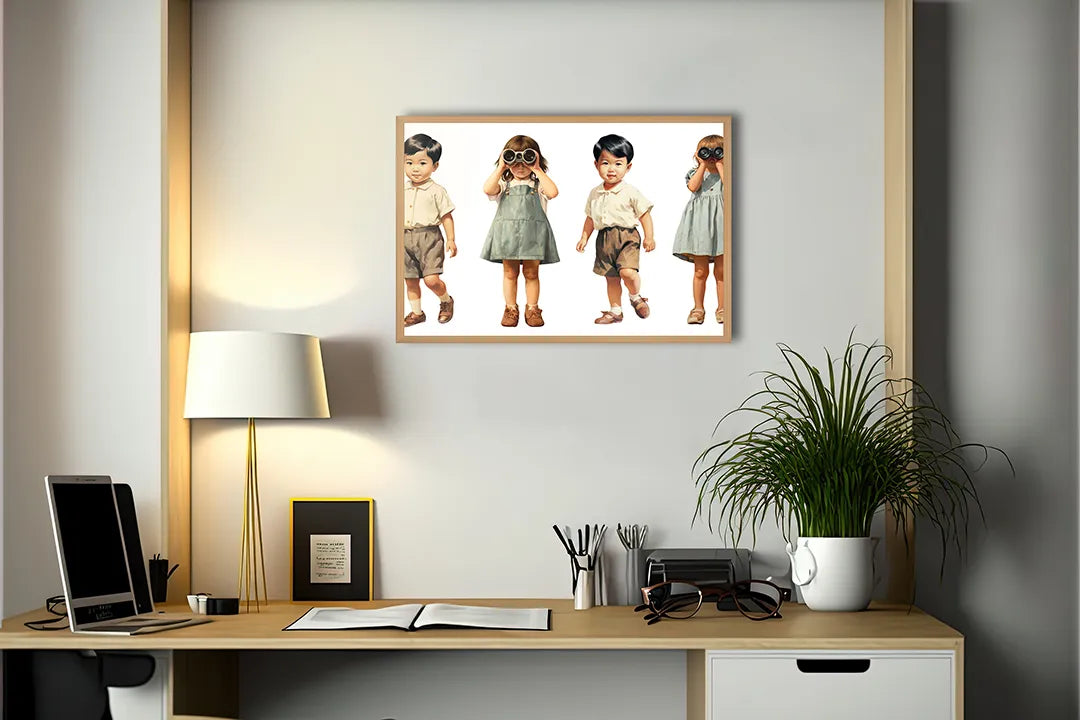 Metall Magnetboard mit hochwertigem Vintage spelende kinderen Design