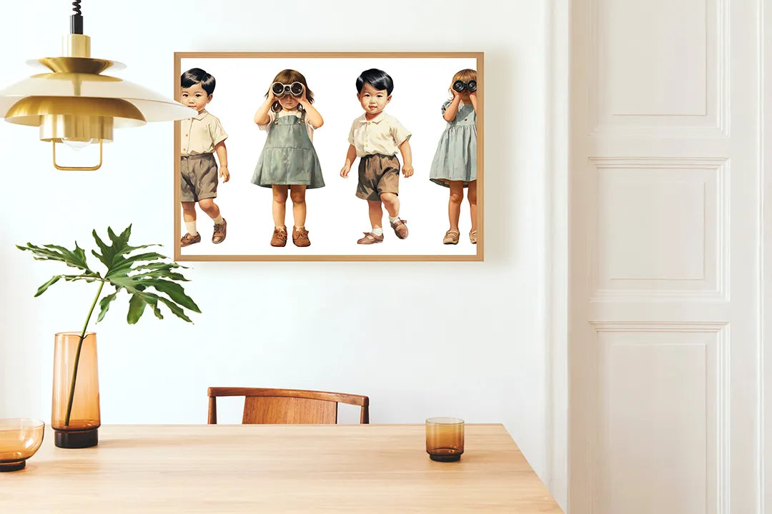 Metall Magnetboard mit hochwertigem Vintage spelende kinderen Design