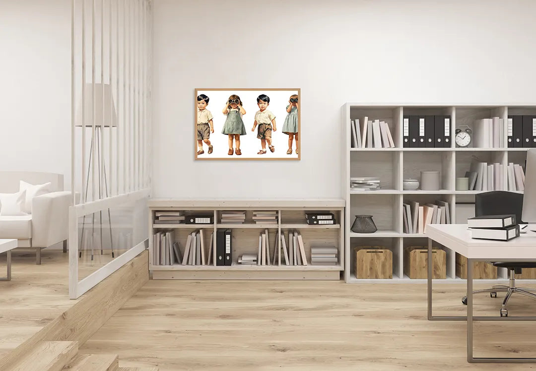 Metall Magnetboard mit hochwertigem Vintage spelende kinderen Design
