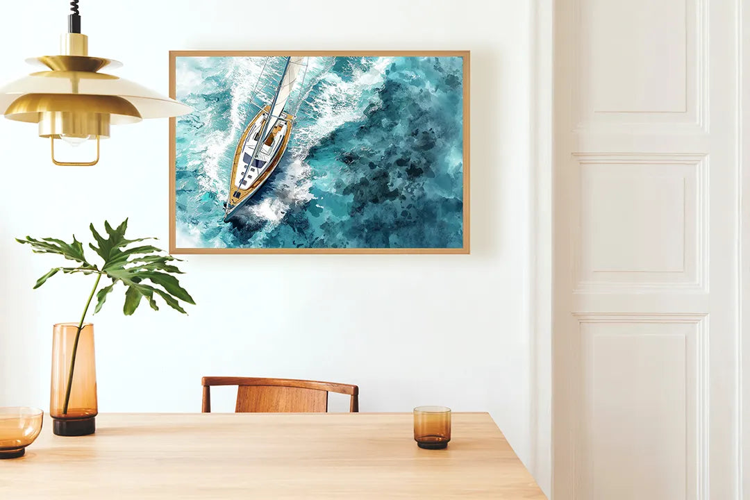 Metall Magnetboard mit hochwertigem Bootje von bovenaf Ozean Design