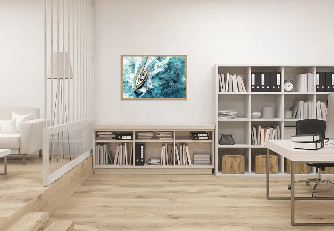 Metall Magnetboard mit hochwertigem Bootje von bovenaf Ozean Design