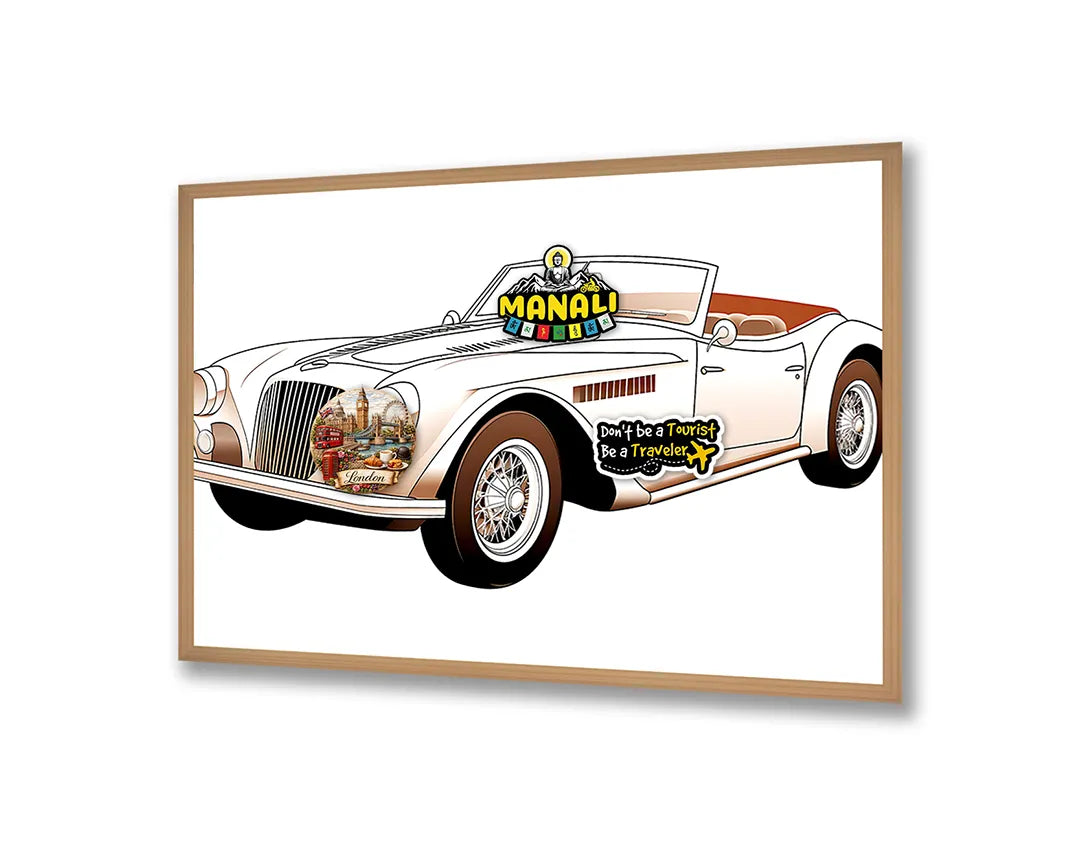 Metall Magnetboard mit hochwertigem Klassische cabriolet auto weiß Design