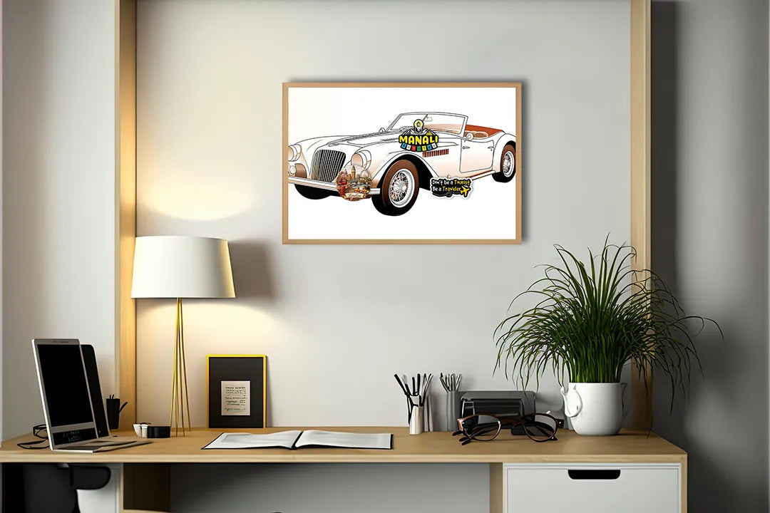 Metall Magnetboard mit hochwertigem Klassische cabriolet auto weiß Design