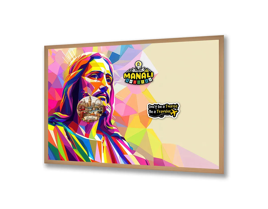 Metall Magnetboard mit hochwertigem Bunt portret jezus Design