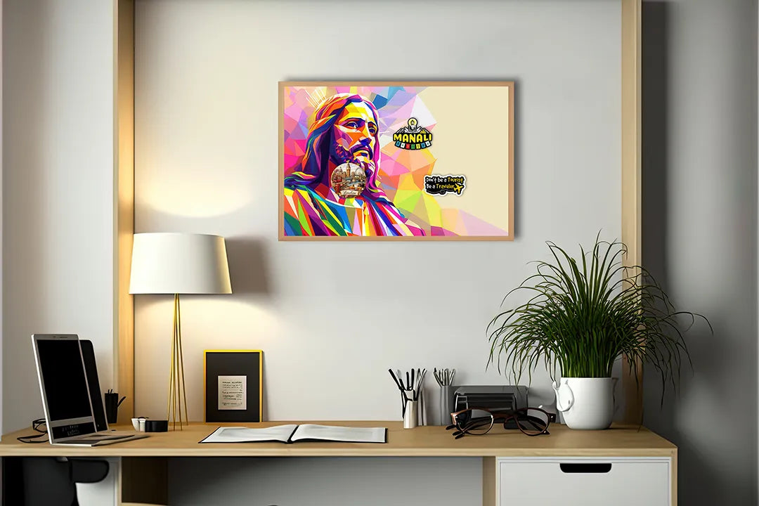 Metall Magnetboard mit hochwertigem Bunt portret jezus Design