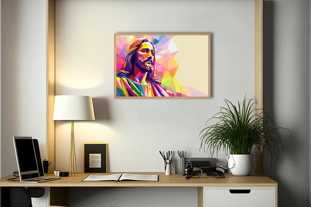 Metall Magnetboard mit hochwertigem Bunt portret jezus Design
