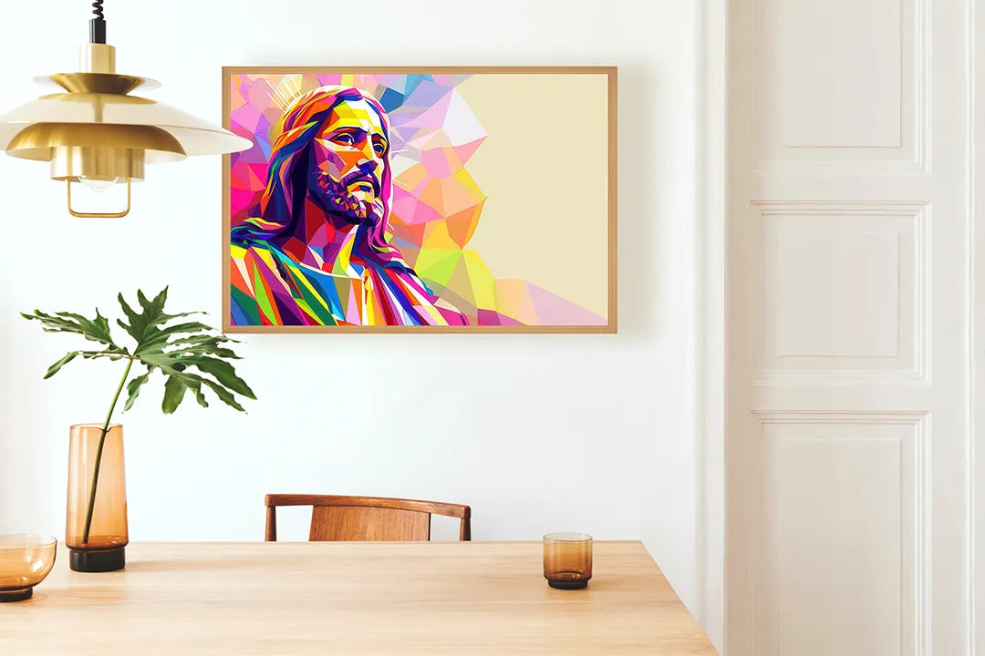 Metall Magnetboard mit hochwertigem Bunt portret jezus Design