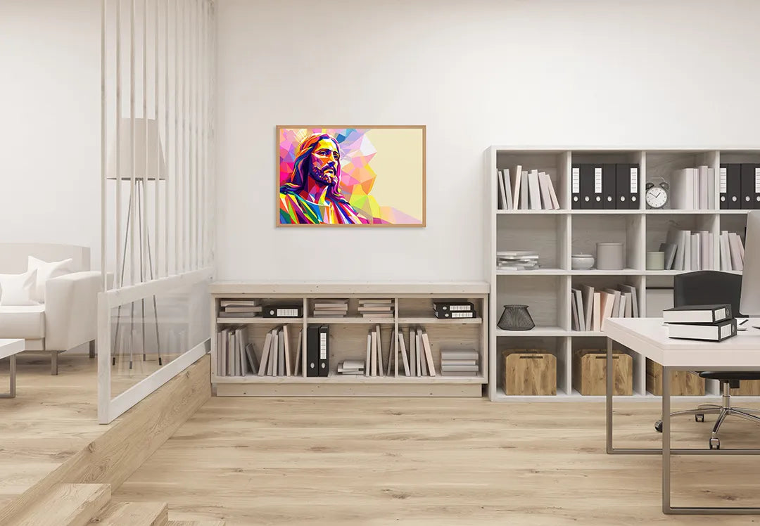 Metall Magnetboard mit hochwertigem Bunt portret jezus Design