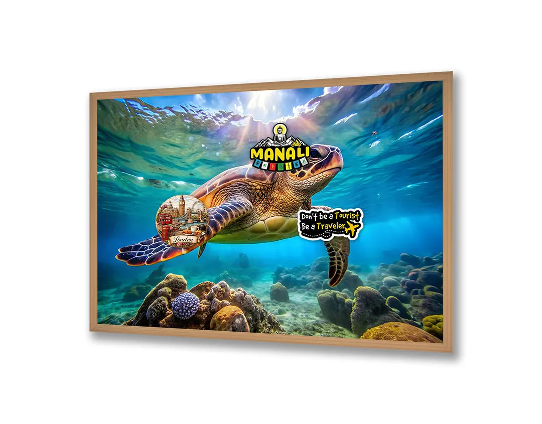 Metall Magnetboard mit hochwertigem Zeeschildpad Unterwasser Design