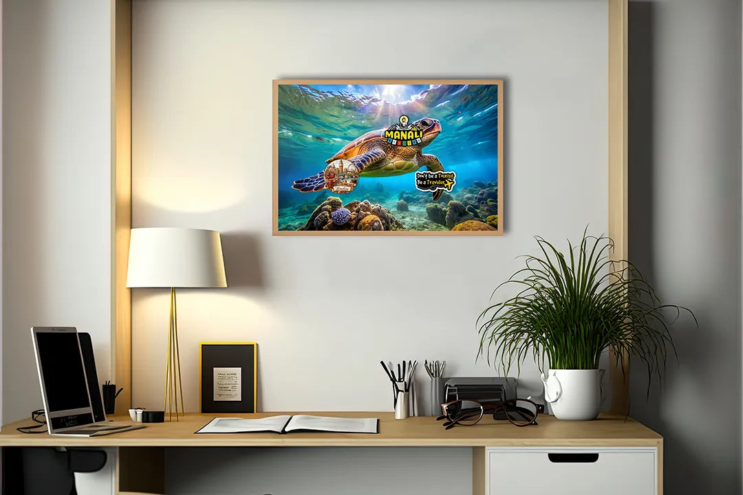 Metall Magnetboard mit hochwertigem Zeeschildpad Unterwasser Design