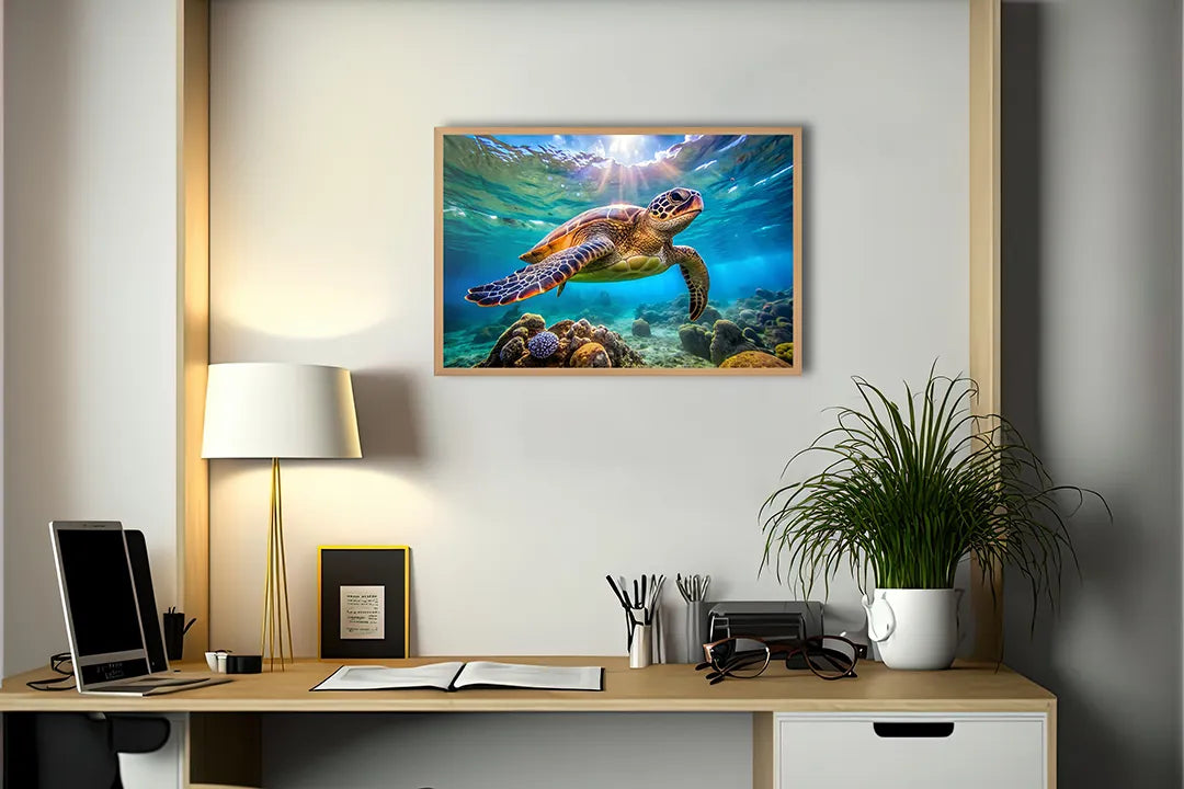 Metall Magnetboard mit hochwertigem Zeeschildpad Unterwasser Design