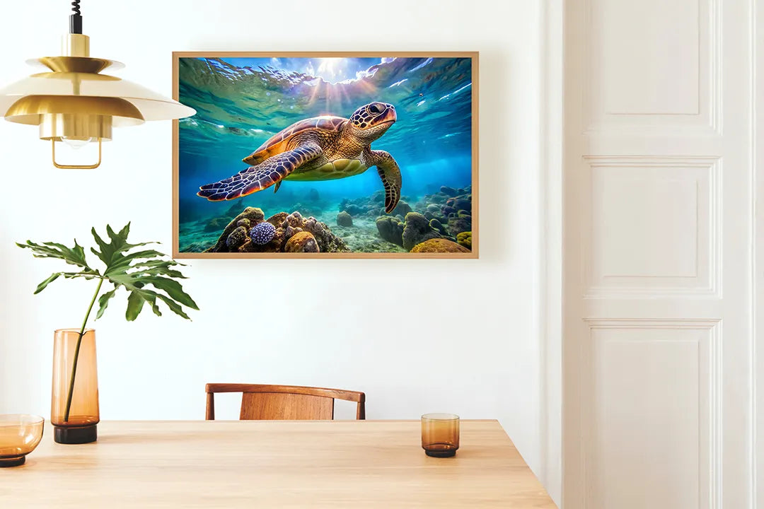 Metall Magnetboard mit hochwertigem Zeeschildpad Unterwasser Design