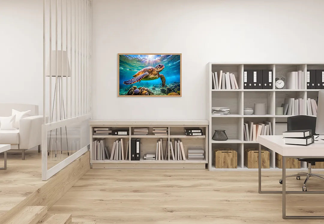 Metall Magnetboard mit hochwertigem Zeeschildpad Unterwasser Design