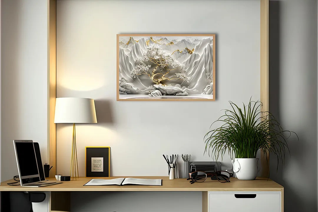 Metall Magnetboard mit hochwertigem Weiße Relief Blumen Design
