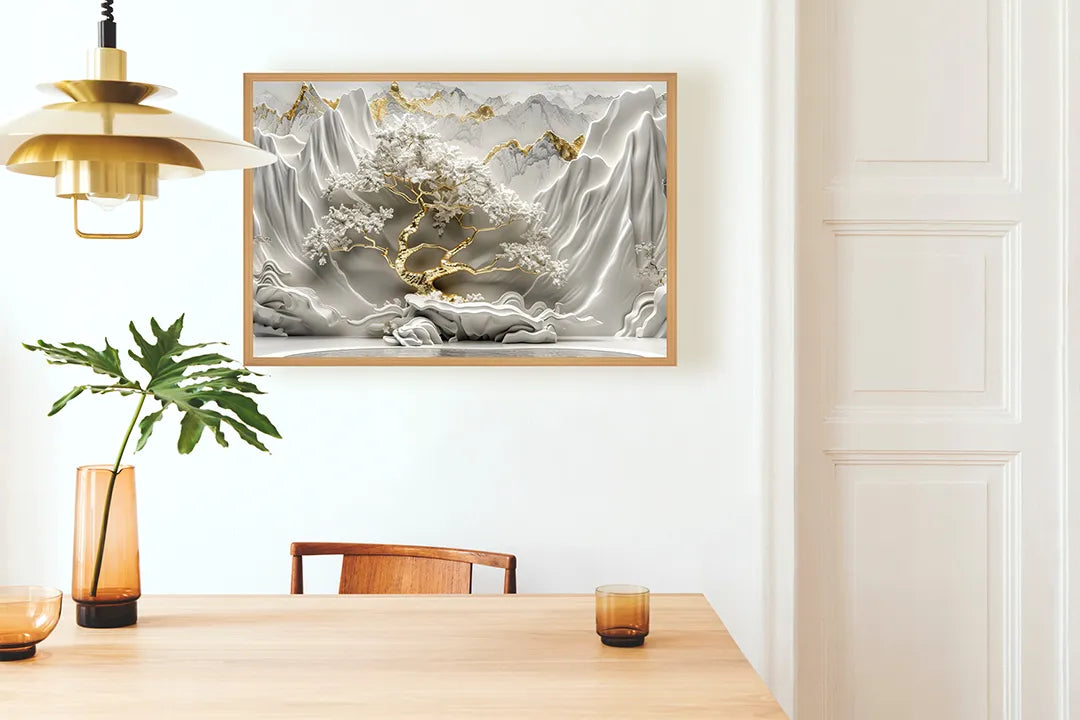 Metall Magnetboard mit hochwertigem Weiße Relief Blumen Design