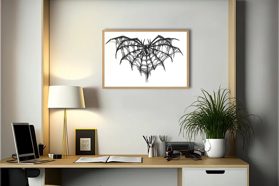 Metall Magnetboard mit hochwertigem Vleermuis Linienzeichnung Design
