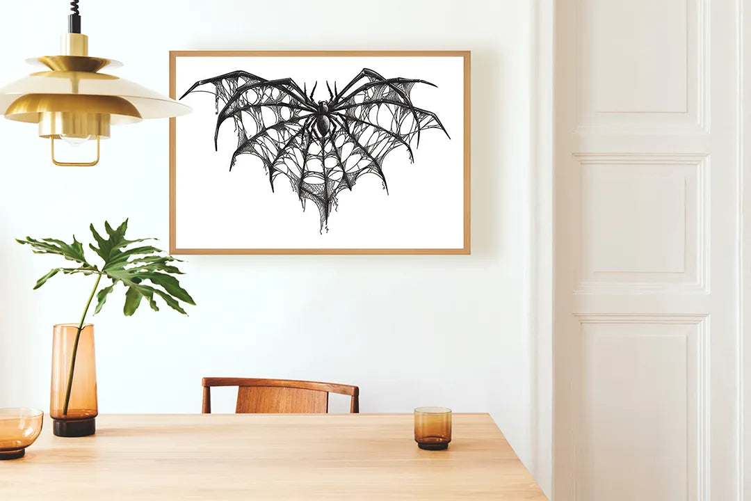 Metall Magnetboard mit hochwertigem Vleermuis Linienzeichnung Design