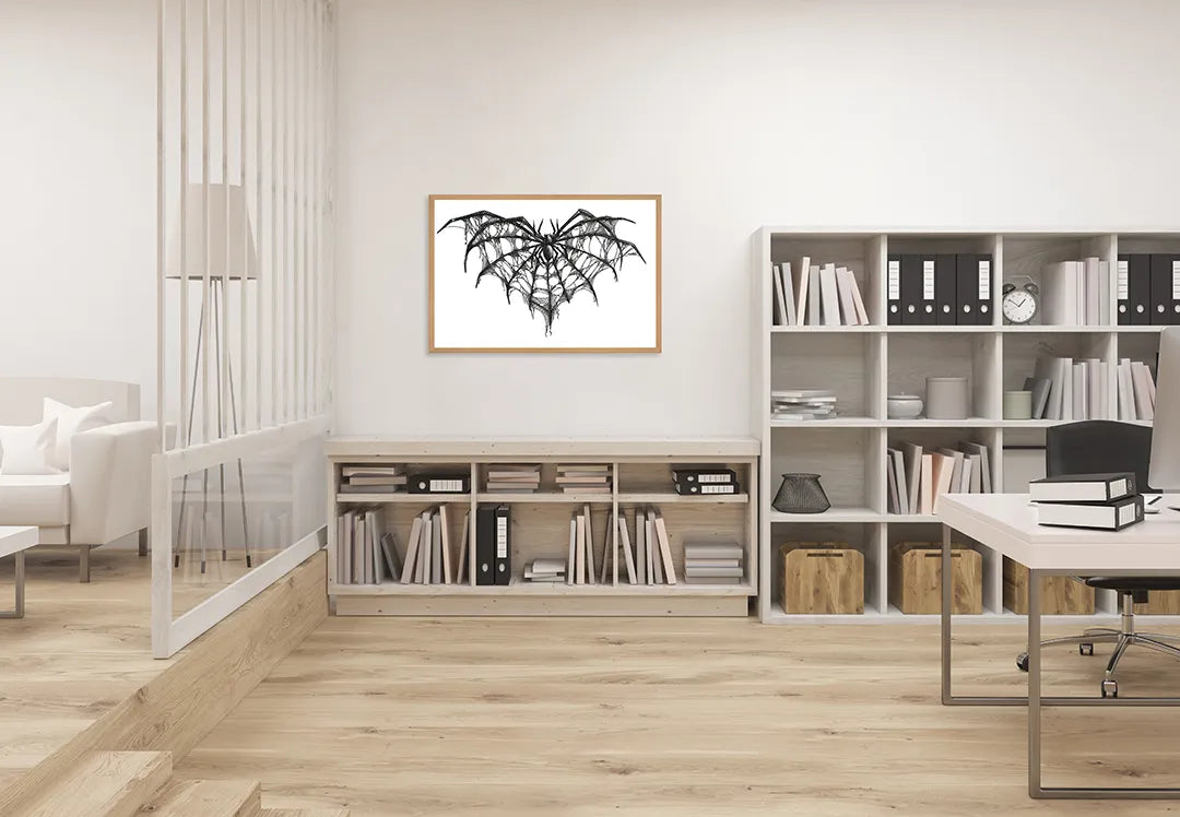 Metall Magnetboard mit hochwertigem Vleermuis Linienzeichnung Design