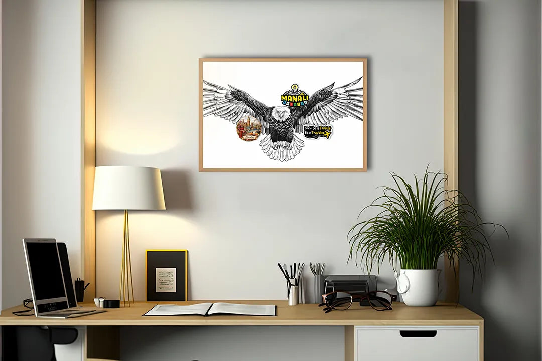 Metall Magnetboard mit hochwertigem Arend vogel schwarz weiß Design