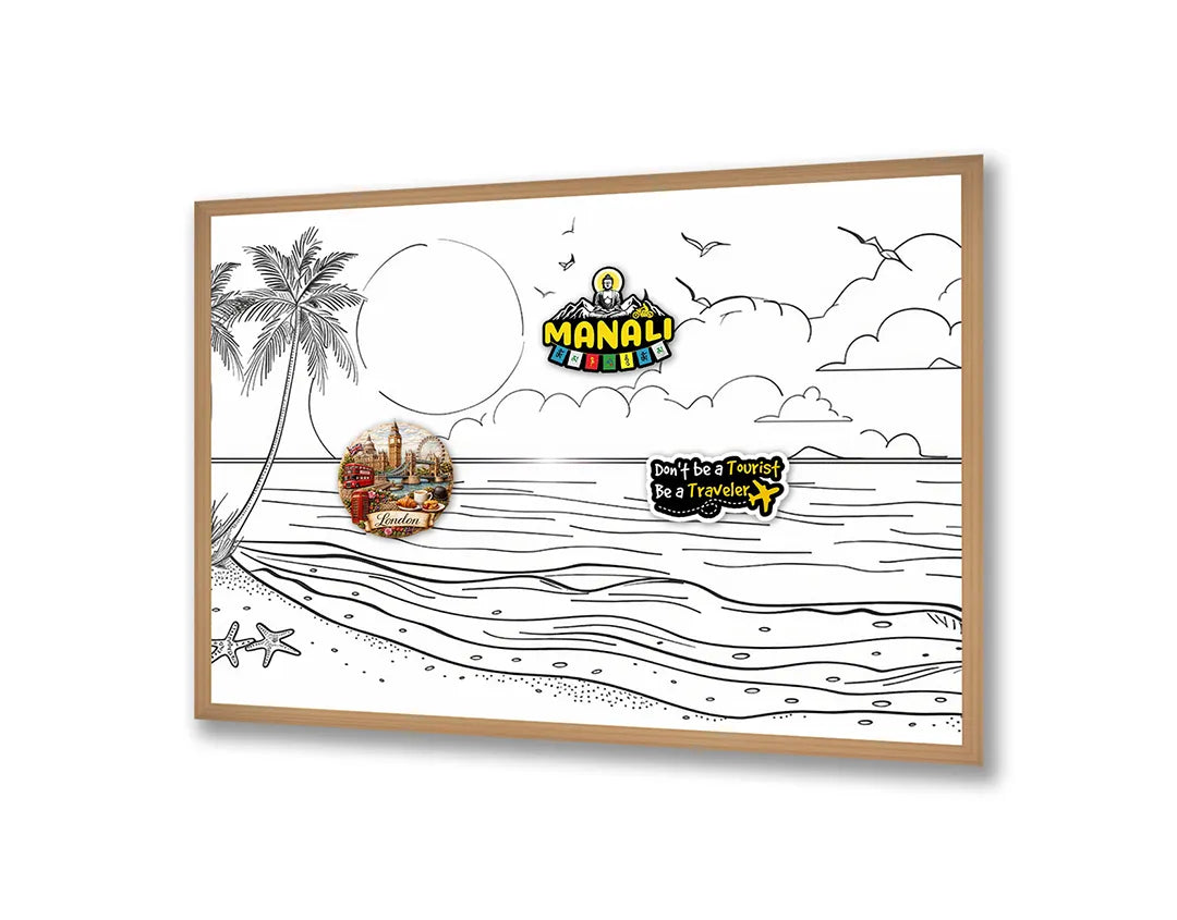 Metall Magnetboard mit hochwertigem Kleurplaat Strand Landschaft Design