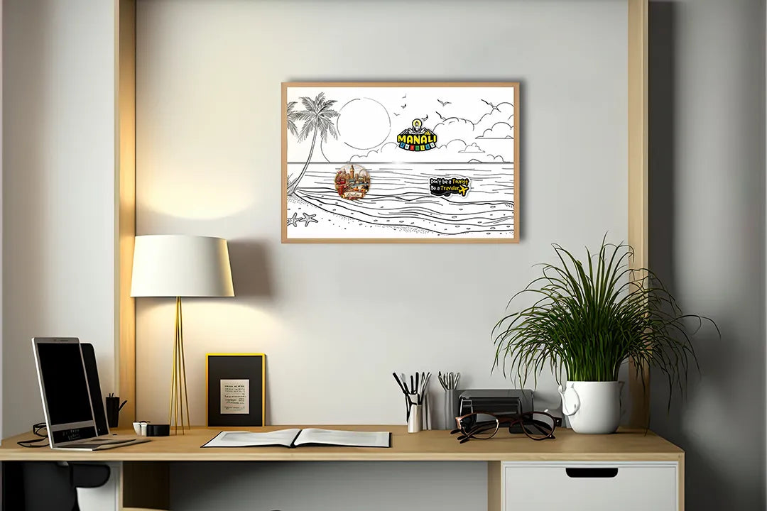 Metall Magnetboard mit hochwertigem Kleurplaat Strand Landschaft Design